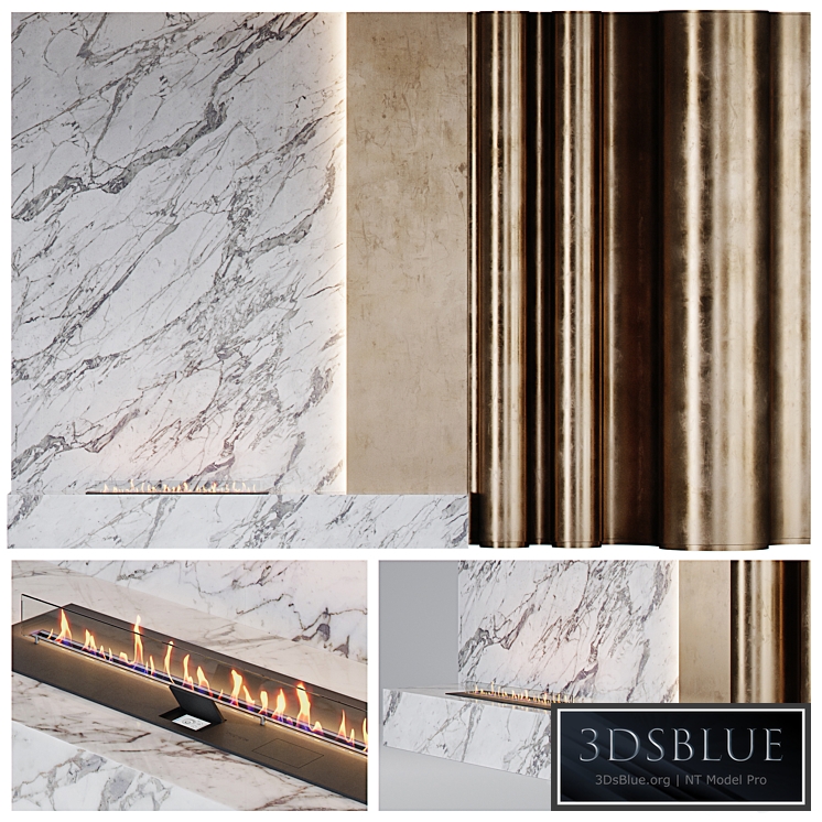 Decorative wall panels with fireplace | 02