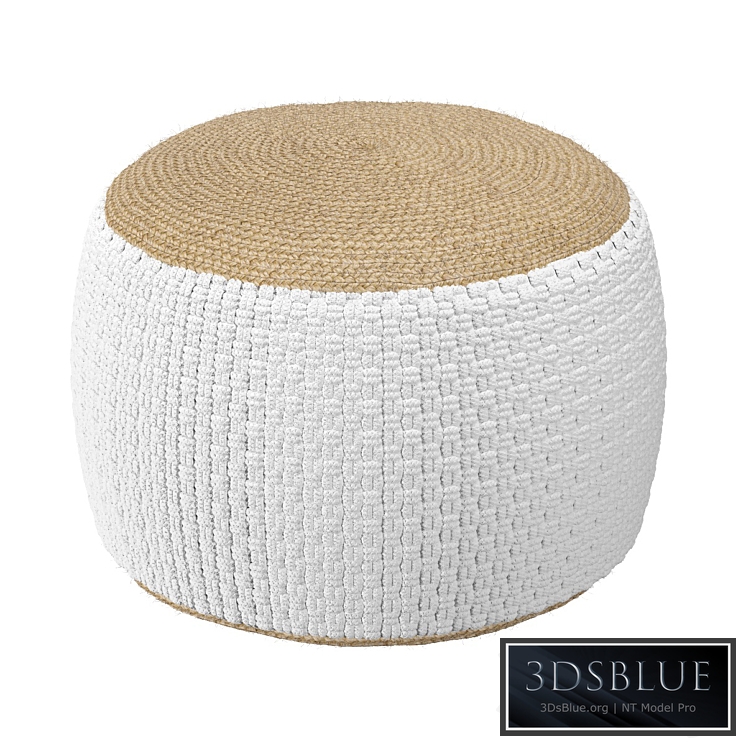 Pouffe woven from jute and cotton Knot