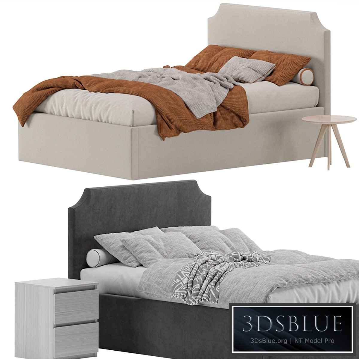 Bed Adona 140 Barhat Gray by Divan.ru