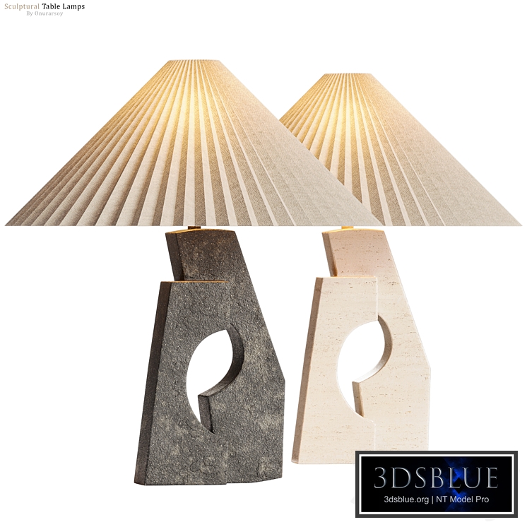 Crate & barrel - Ruins Black and Cream Ceramic Sculptural Table Lamps