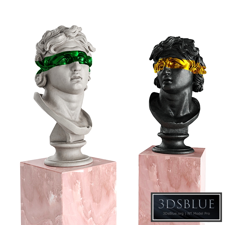 Triton bust stripe sculpture