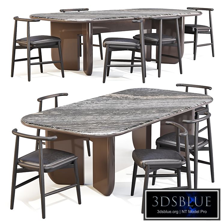 Dining Set: Meridiani (Italo Table and Emilia Chairs)