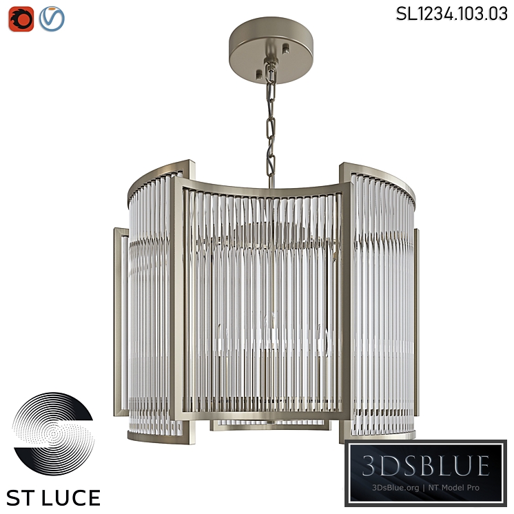 SL1234.103.03 Pendant chandelier ST-Luce Nickel/Transparent OM