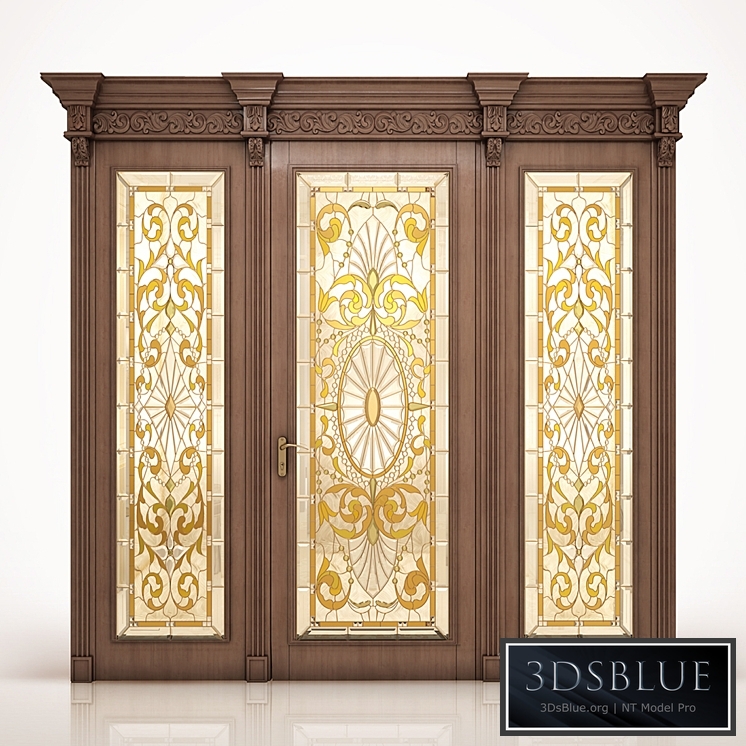 Door with stained-glass window classic