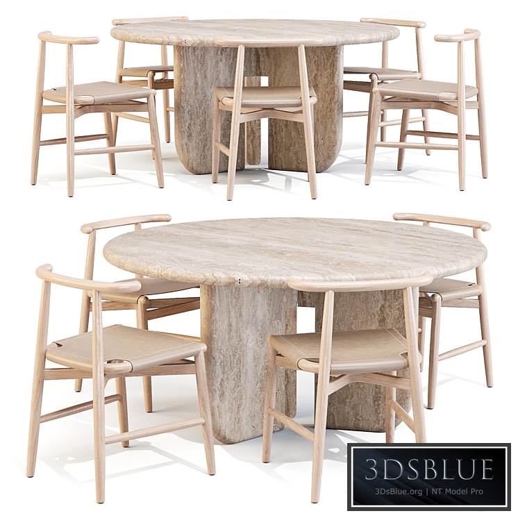 Dining Set 02: Meridiani (Italo Table and Emilia Chairs)