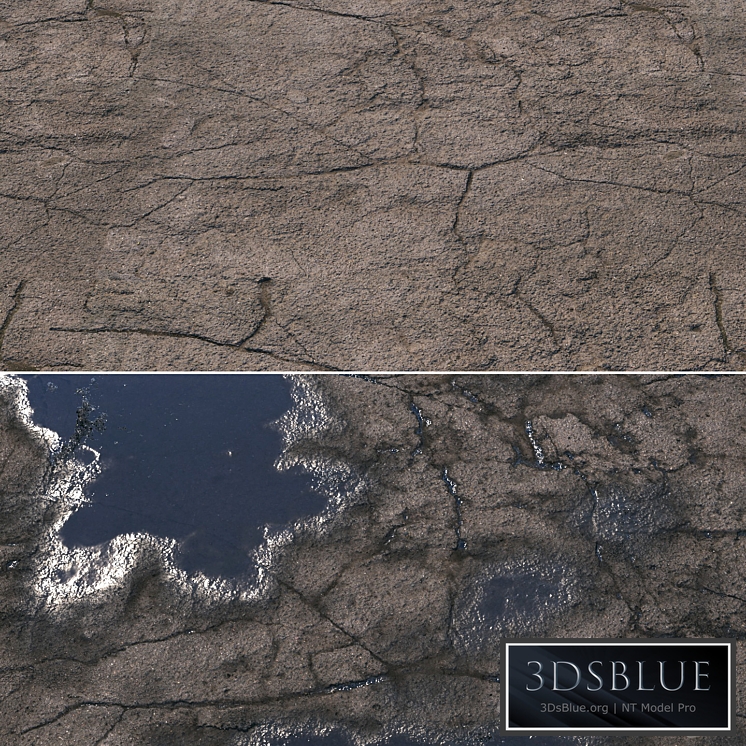 Wet asphalt material 05 4k seamless PBR