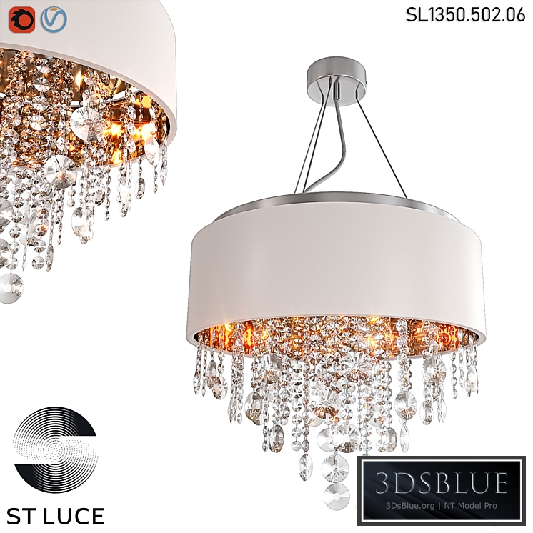 SL1350.502.06 Ceiling lamp ST-Luce Chrome/White, Golden OM