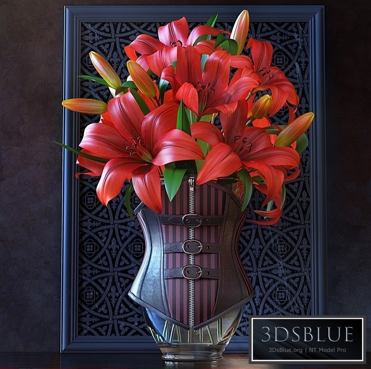 Red lily in a corset