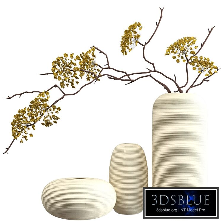 Bouquet of branches in vases