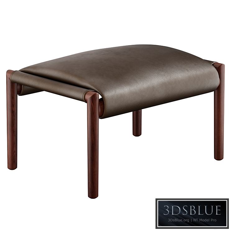 Leather footstool by Poltrona Frau