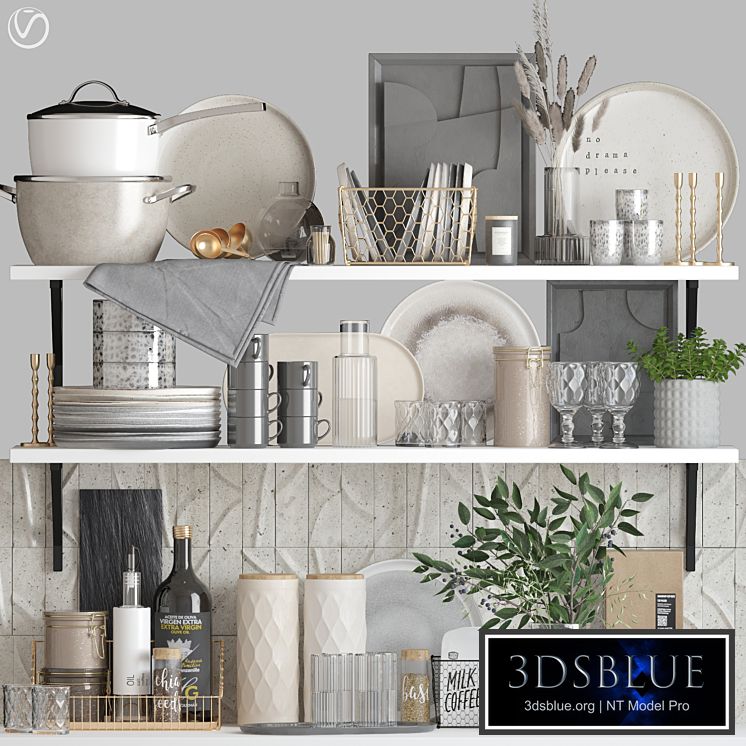 Decorative set for the kitchen 16. Vray