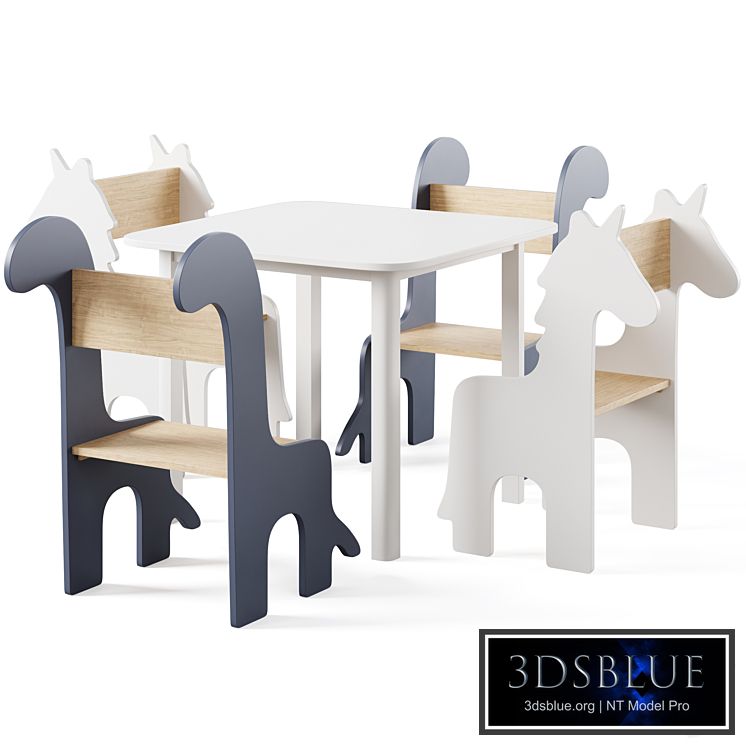 Table & Children's Animal Chairs by THE HOME DECO FACTORY