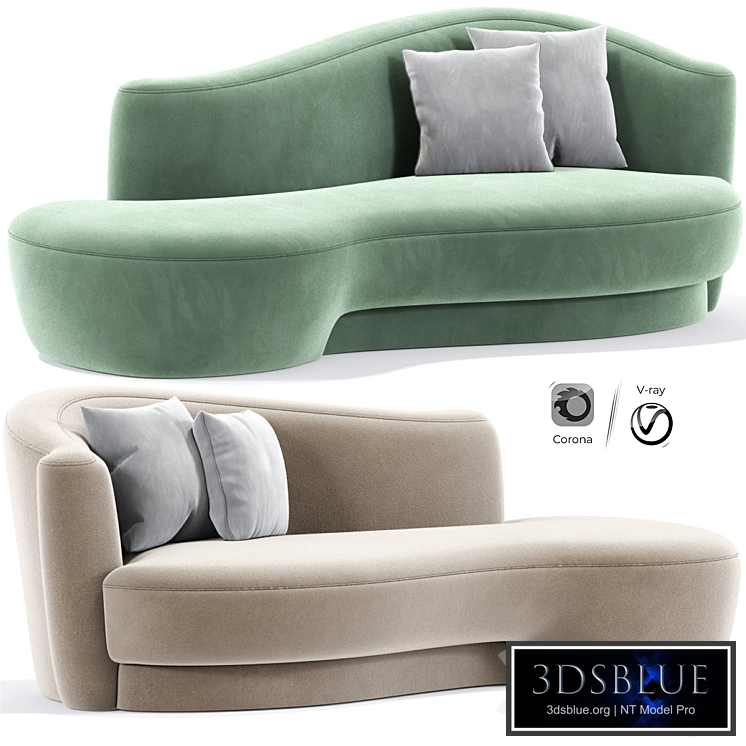 Mid-Century Modern Sculptural Curved Sofa By Weiman