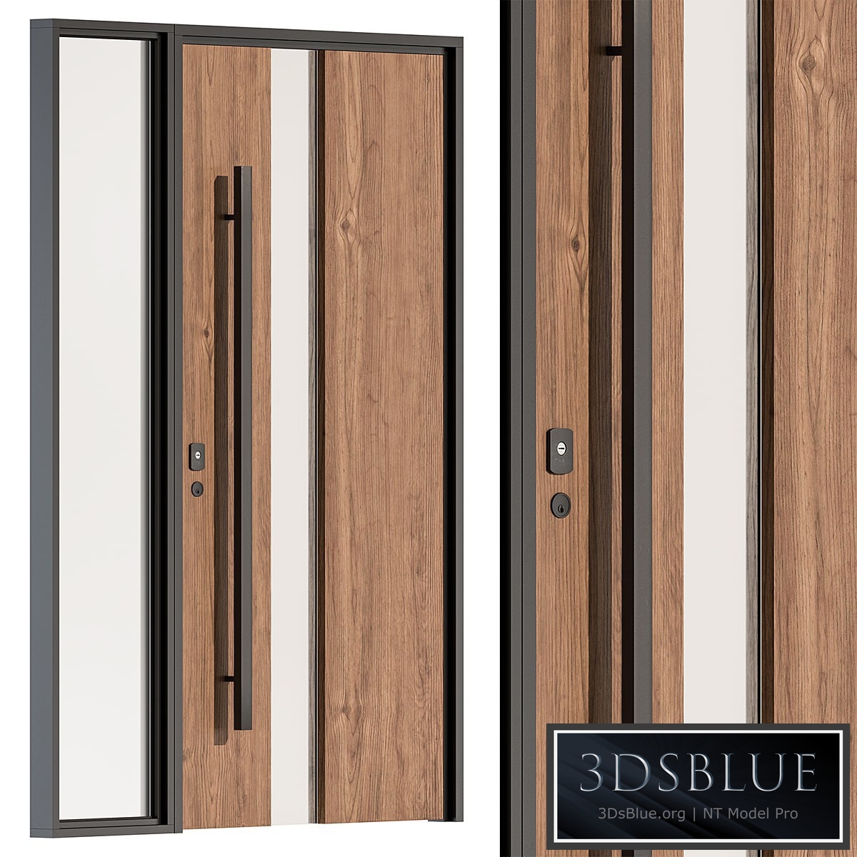 Wooden Front Door - Set 61