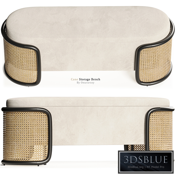 Crate & barrel - Anaise Cane Storage Bench