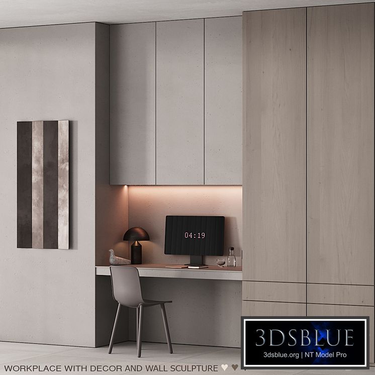 220 office furniture 06 workplace 02 minimal gray stucco