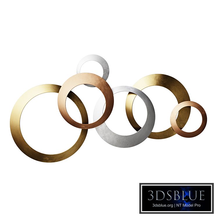 Wall Picture Wall Decor With Multiple Metal Rings Wall Decor