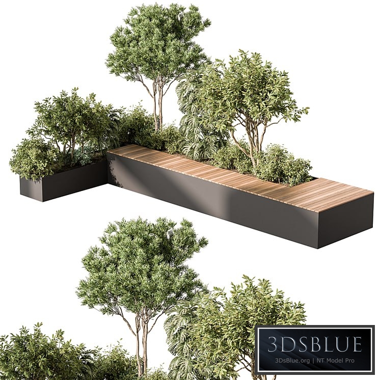 Urban Furniture Bench with Plants 52