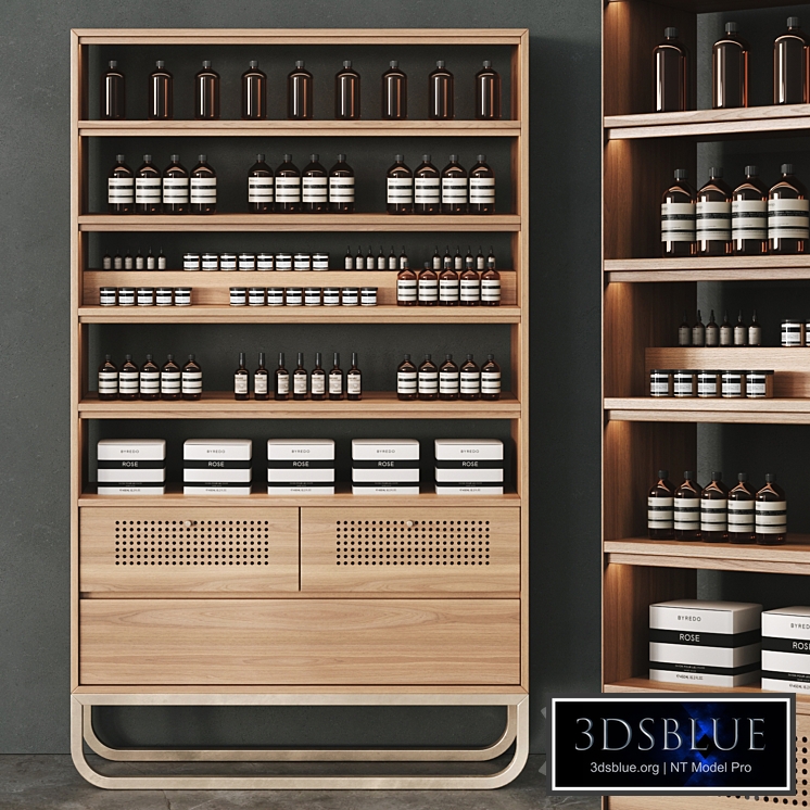 Cosmetic set with chest of drawers and shelves 2