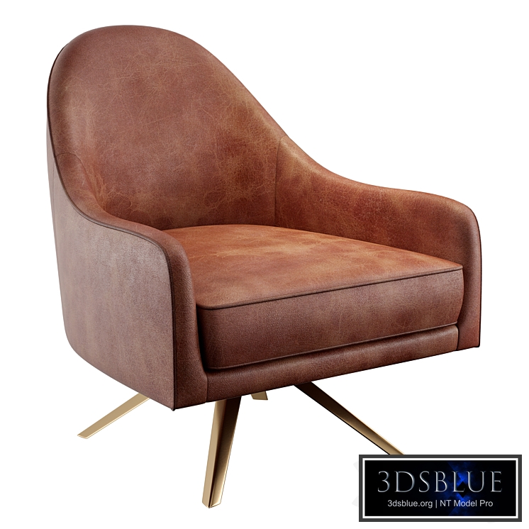Fabric Accent Chair Swivel-Base