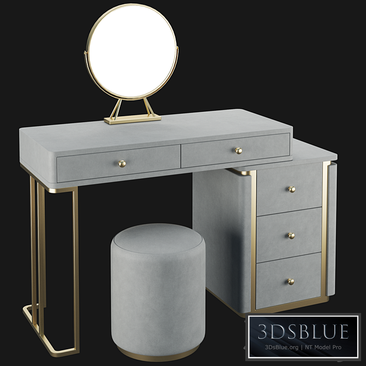 Homary Makeup Vanity Set Retracted