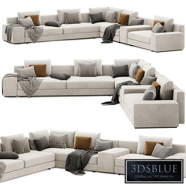Daniels modular sofa set 02 by Minotti italia