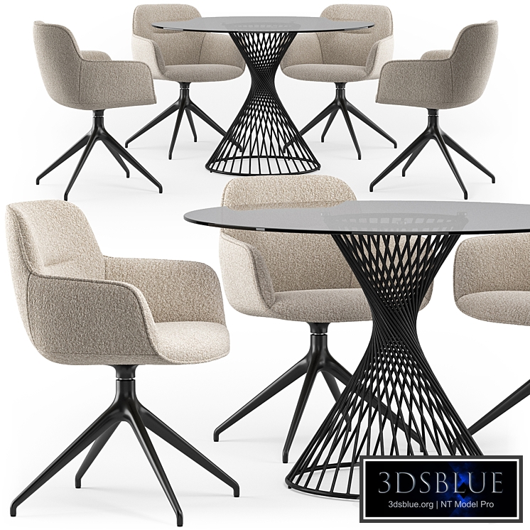 Calligaris Vortex table Cocoon armchair set_01