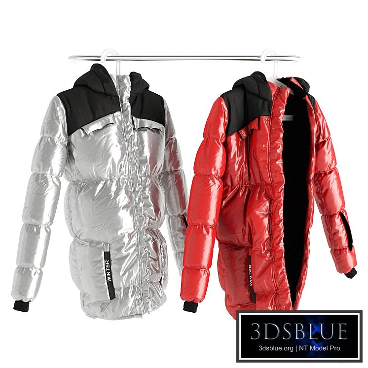 Down jacket on a hanger