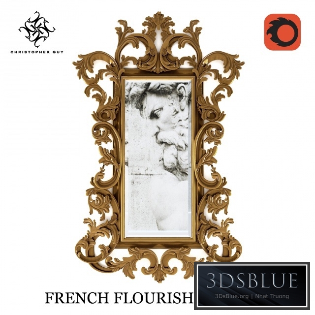 Mirror, Christopher Guy, FRENCH FLOURISH LEAN-TO