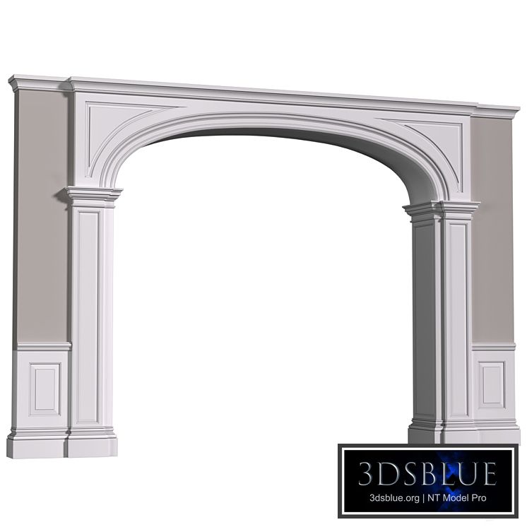 Archway in classic style. Arched interior doorway in a classic style.Traditional Interior Arched Doorway Opening.Entryway Wall Paneling