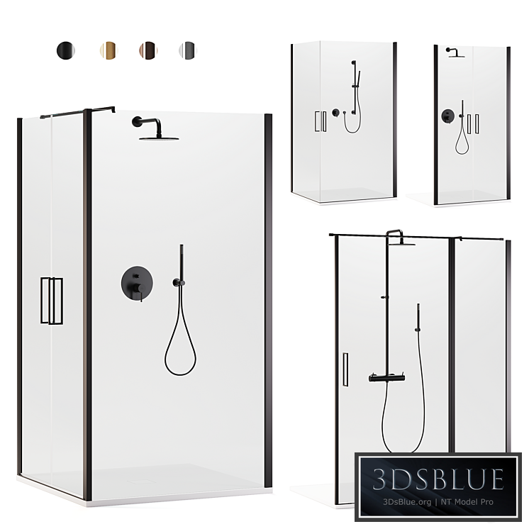 Arblu Icaro shower enclosures + Paffoni set 2 shower systems