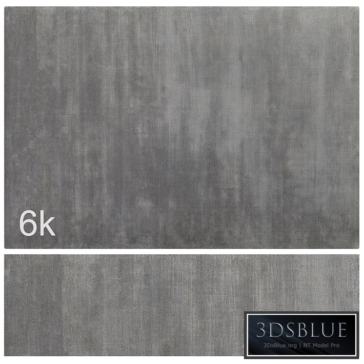 Carpet set 17 - Plain Gray Wool Rug / 6K