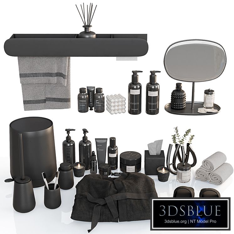 Bathroom decorative set Nova One black