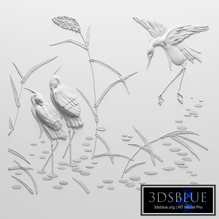 Bas-relief of a Heron