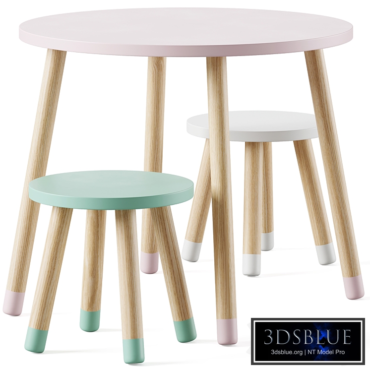 Round childrens table and chairs by Sklum