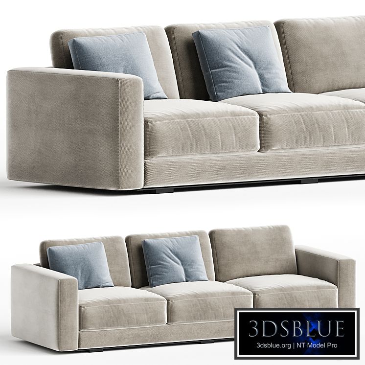 Contemporary Slipcovered Living Room Square Arm Pillows Seating