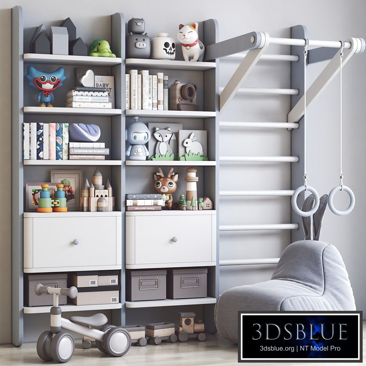 Furniture and toys for the childrens room