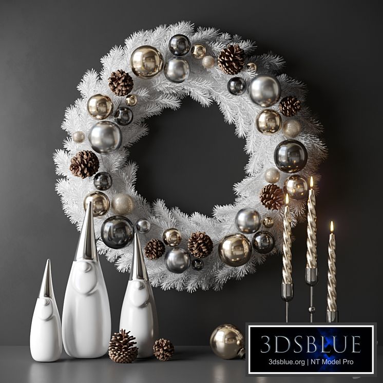Christmas decor with candles and wreath