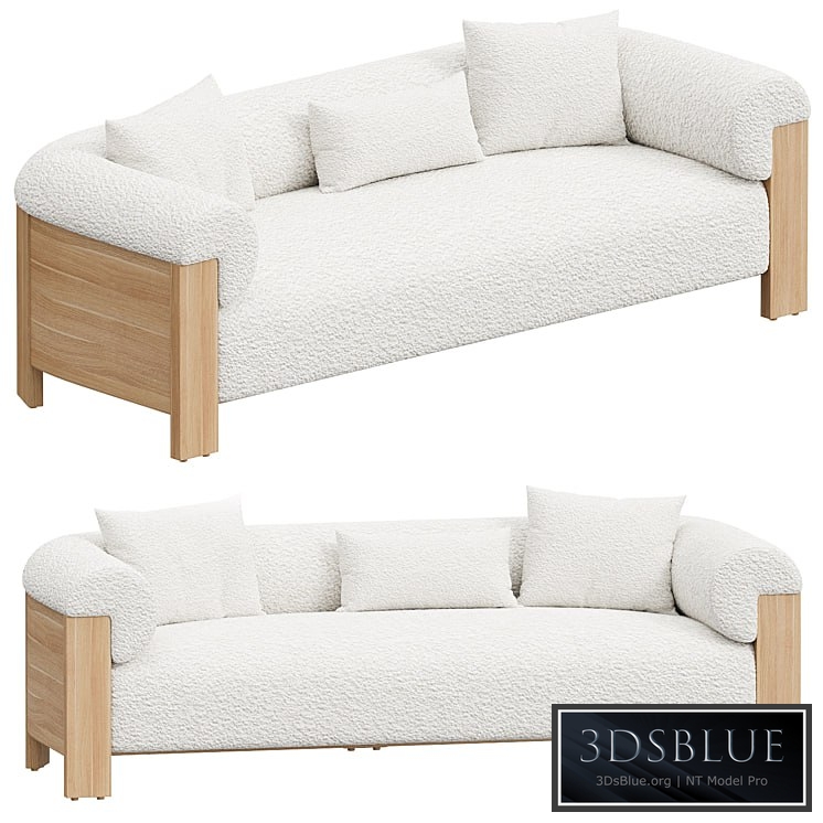 Eldon Three Seater Sofa, Oak, Boucle