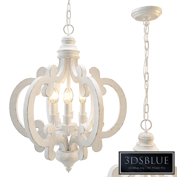 Oaks Aura modern 6 light rustic wood pendant chandelier