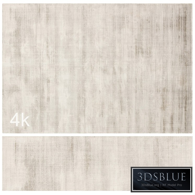Carpet set 79 - Beige Plain Wool Rug/ 4K
