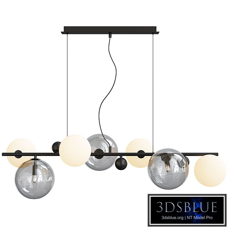 Hanglamp in smoked glass en metal bullesco