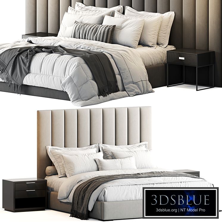 RH Modena Vertical Channel Panel Fabric Platform Bed