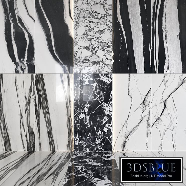 Architectural Design Floorgres B and W Marble miniset
