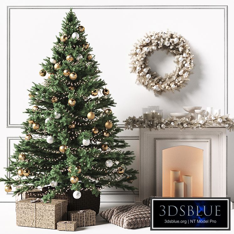 Christmas tree with a fireplace