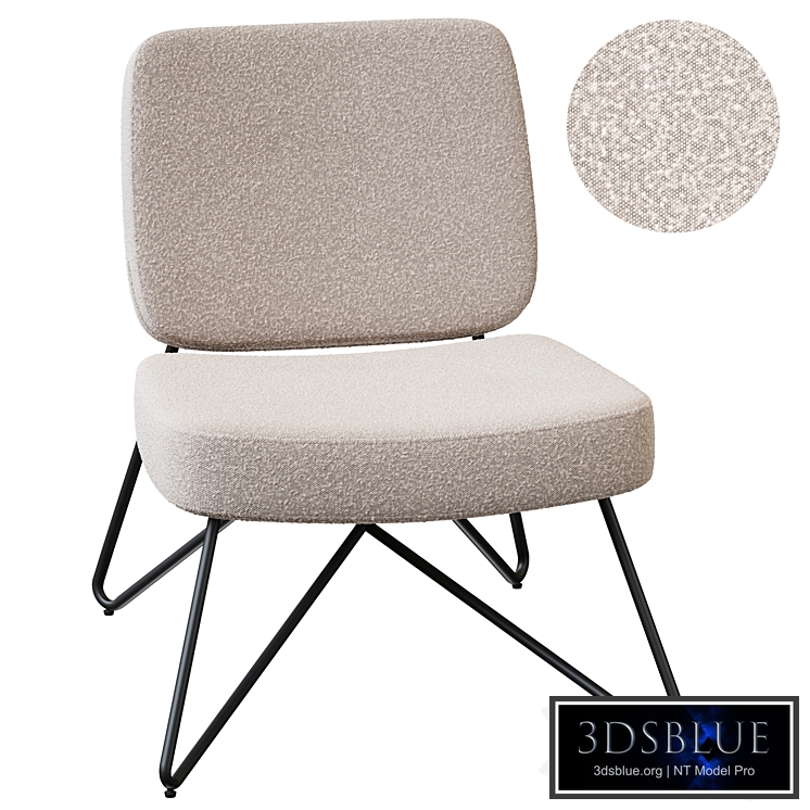 Vintage chair made of small yarn boucle Watford La Redoute