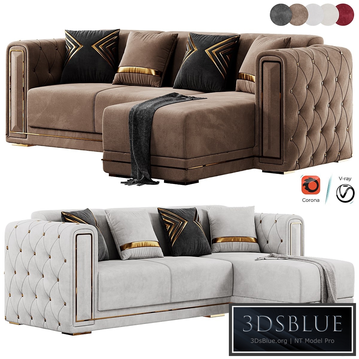Modern Corner Beige Sectional Sofa