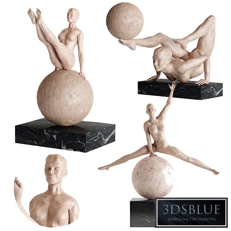 Human Sculptures 12(Girls With Balls)