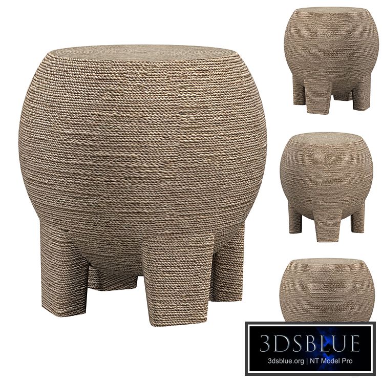 Wrapped Rope Bulb Stool table