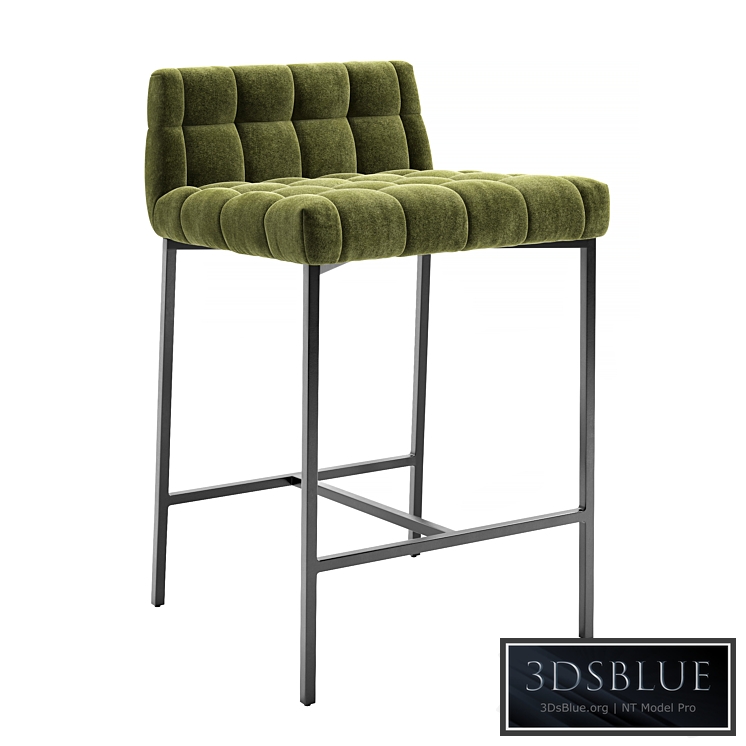 CB2 Gabe Pesto Tufted Low Back Counter Stool